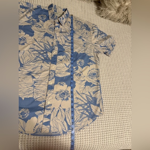 Coastaoro Floral Blue and Cream Men's Shirt Size Large - Picture 10 of 11